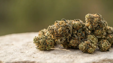 Flores y cogollos de CBD con diferentes estructuras y tamaños